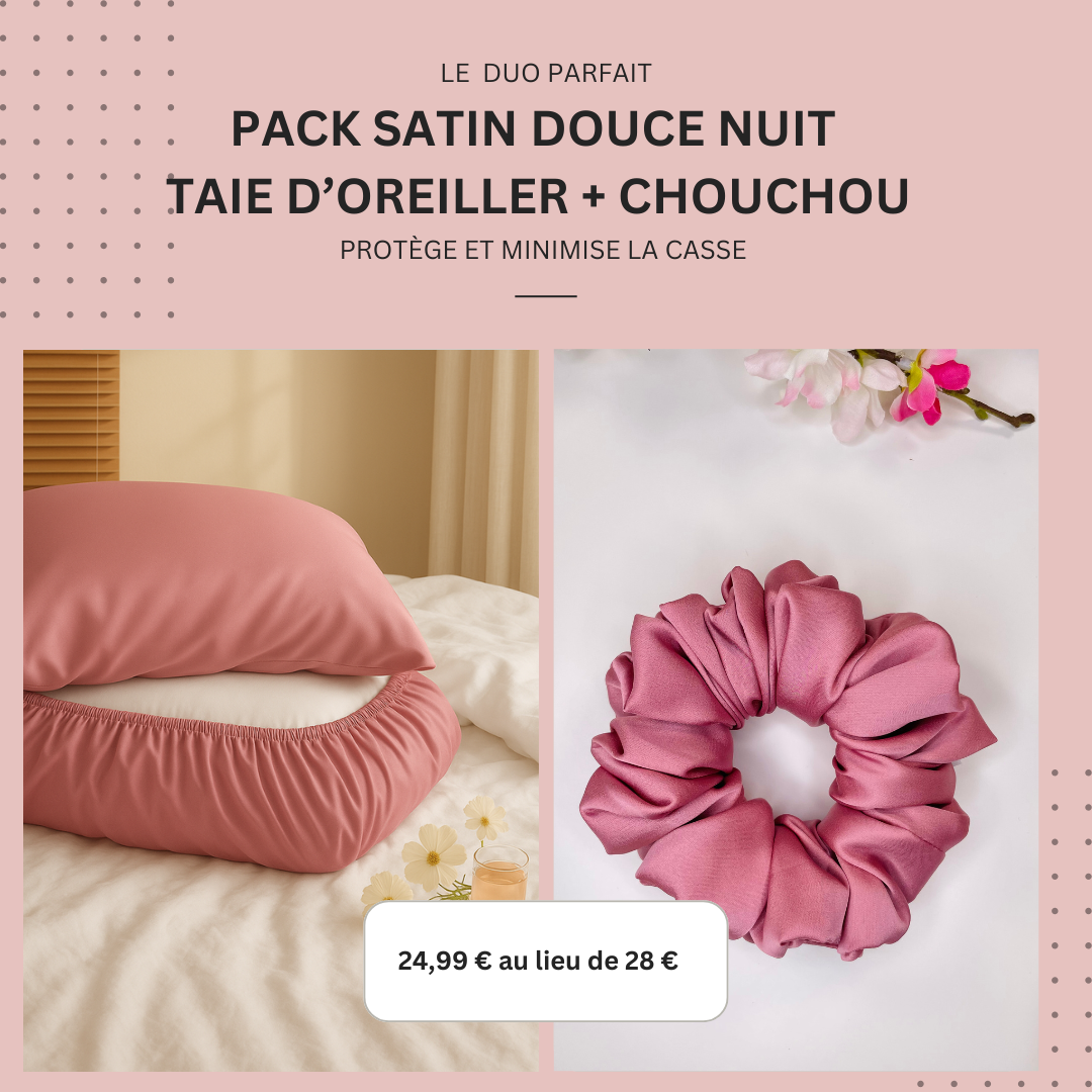 Pack Or rosé douce nuit (Taie d’oreiller + Chouchou)