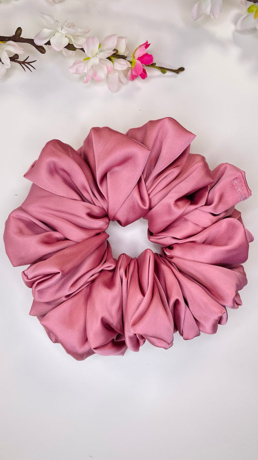 Chouchou cheveux grand taille or rose