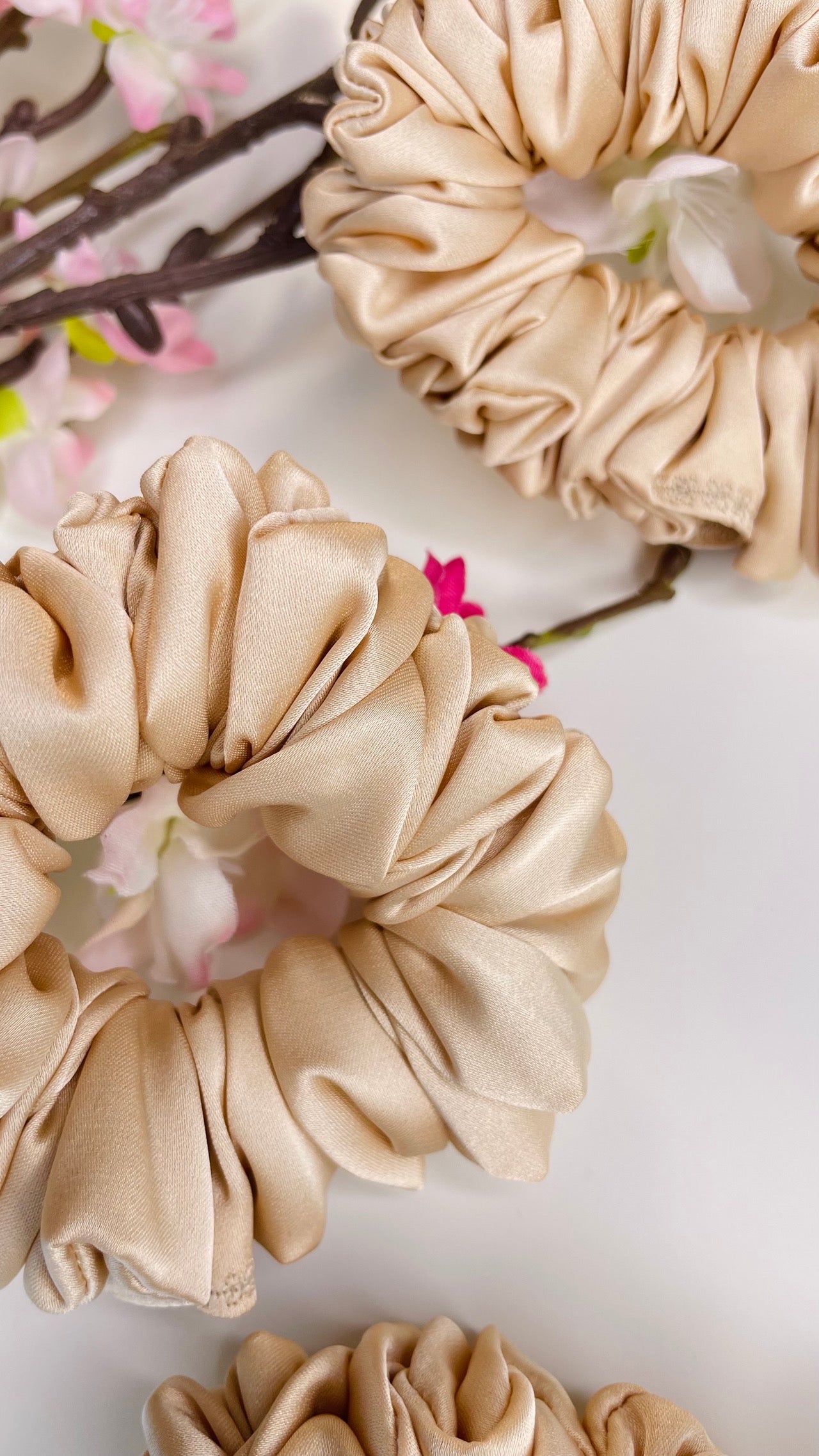 Chouchou cheveux taille mini beige
