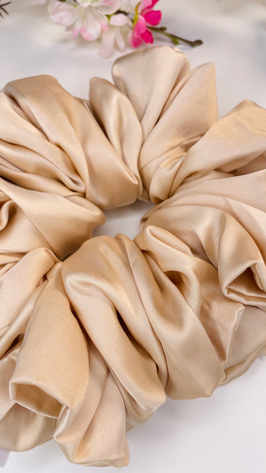 Chouchou cheveux grand taille  beige