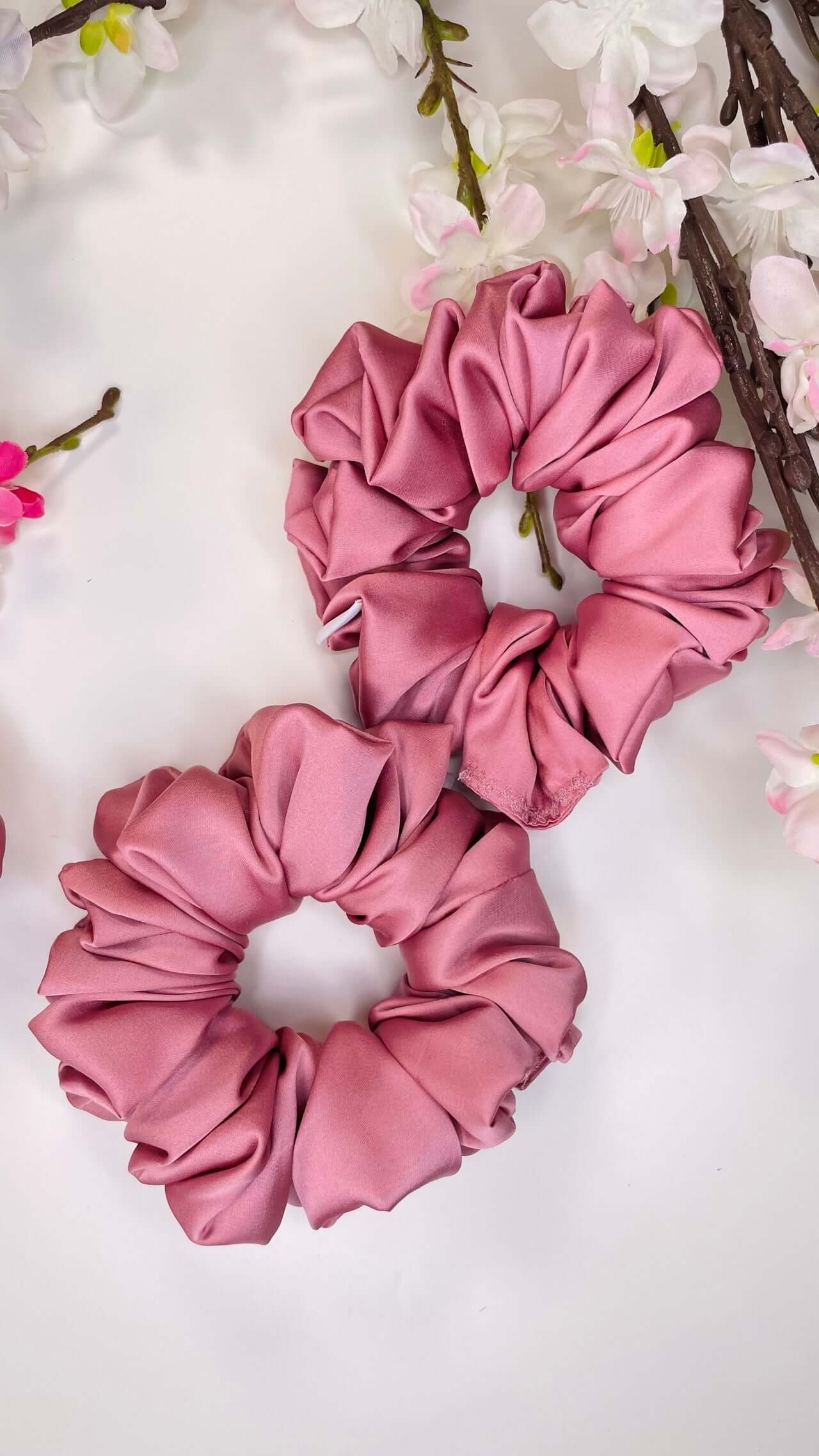 Chouchou cheveux taille moyenne or rose