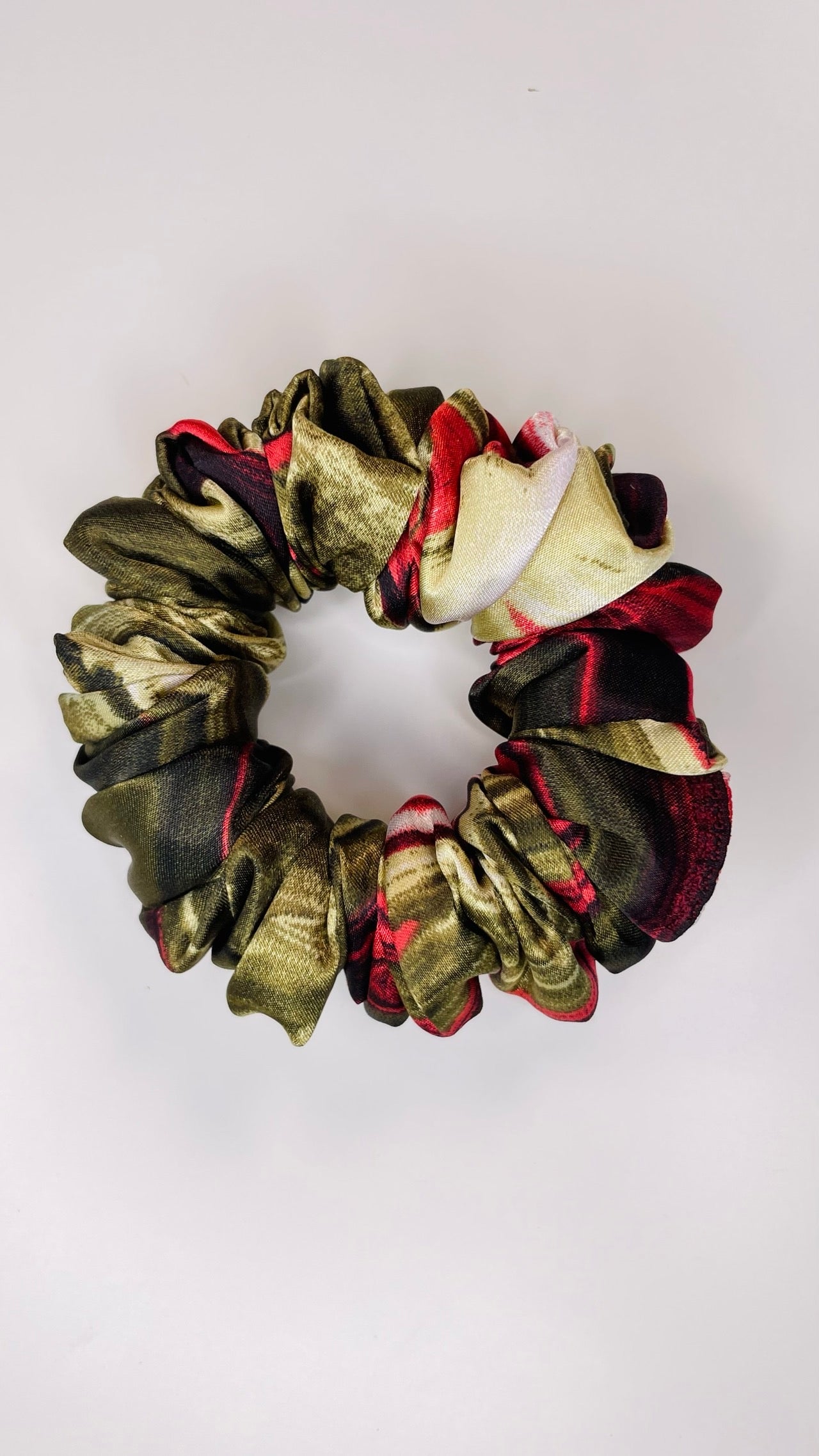 Chouchou cheveux taille mini rayure vert