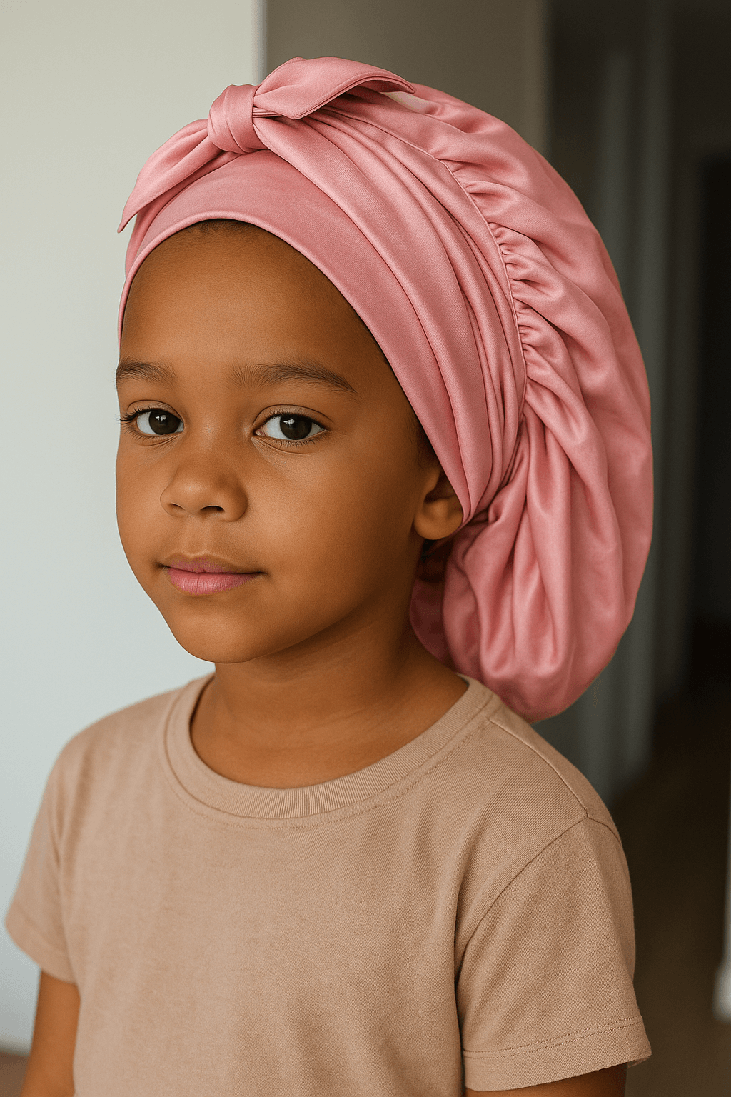 Bonnet enfant réversible en satin de soie - Joro Confort