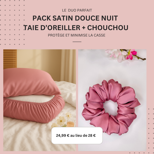 Pack Or rosé douce nuit (Taie d’oreiller + Chouchou)