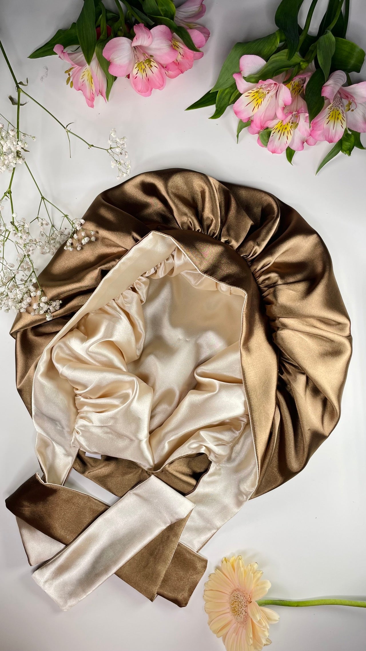 Bonnet Réversible Écru / Beige Foncé