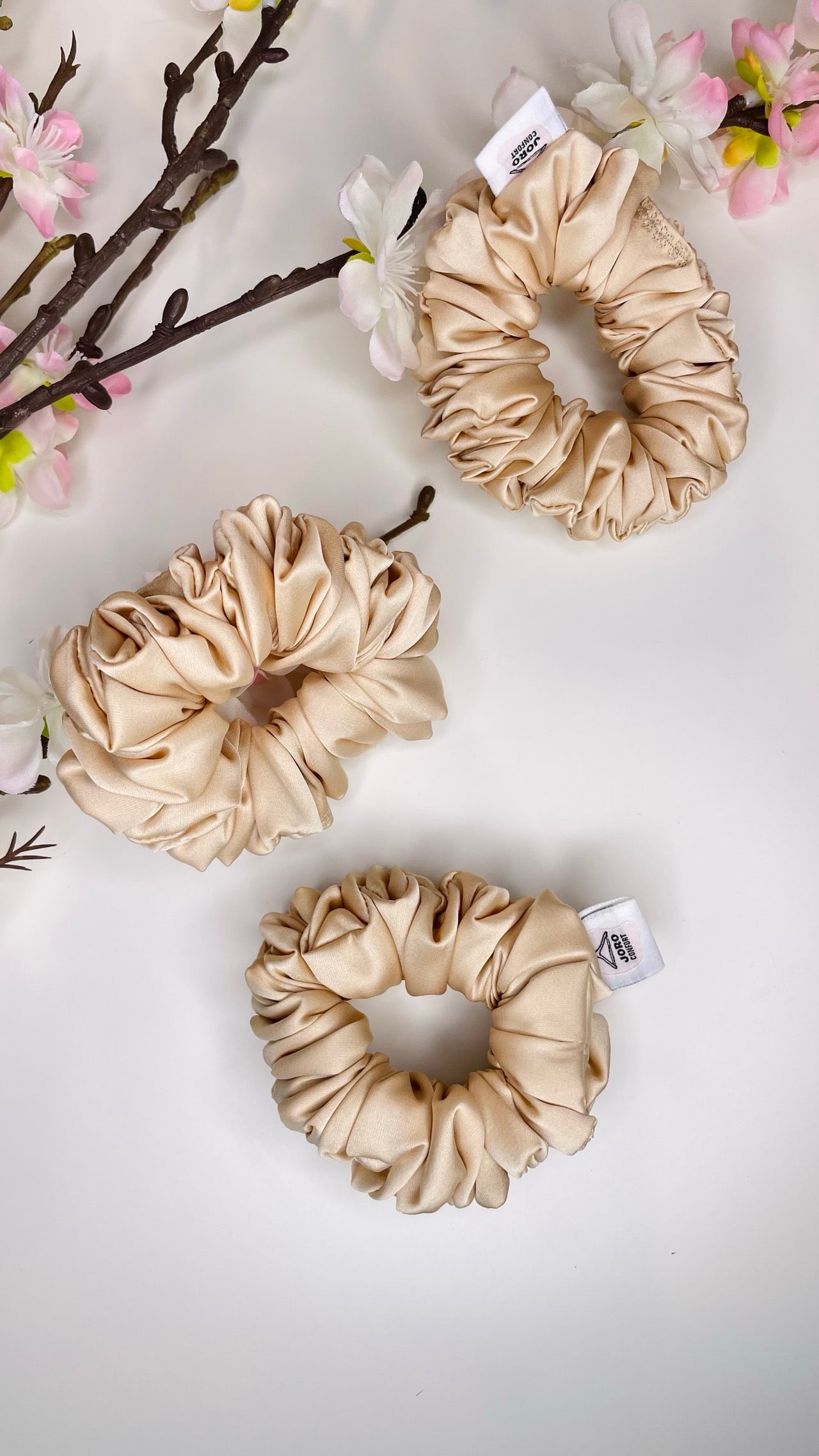 Chouchou cheveux taille mini beige 