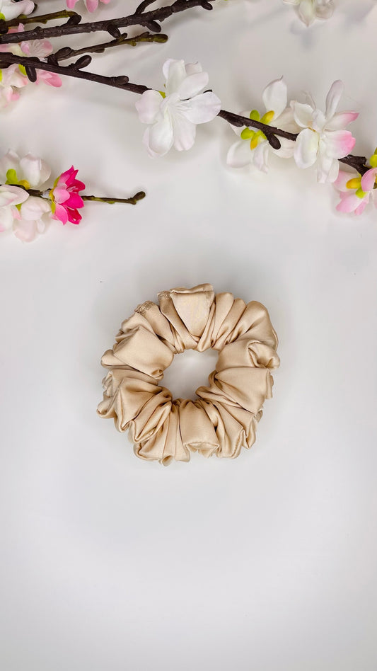 Chouchou cheveux taille mini beige 