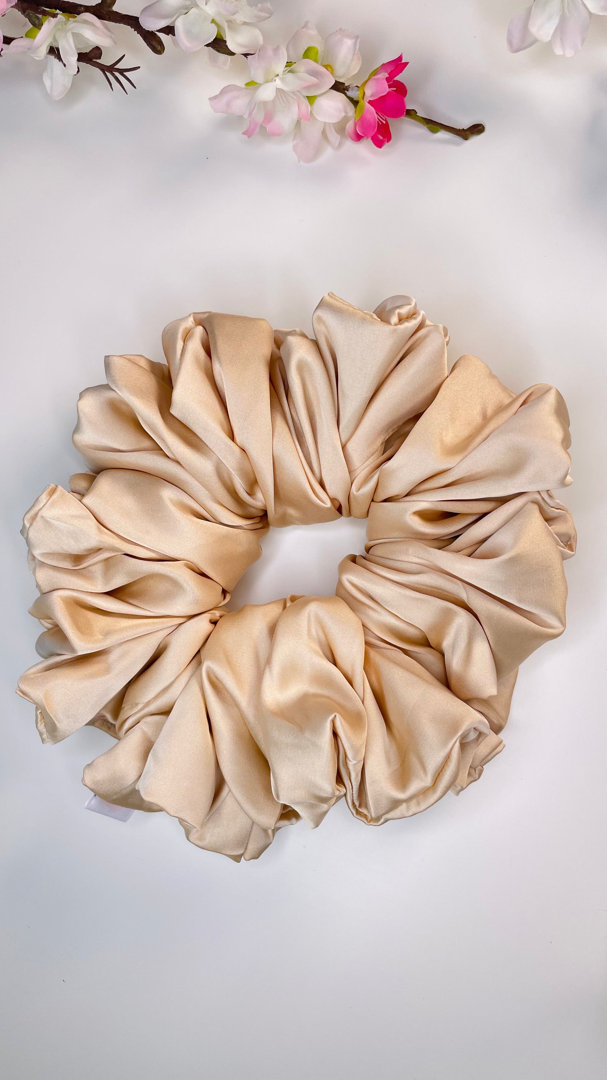 Chouchou cheveux grand taille  beige