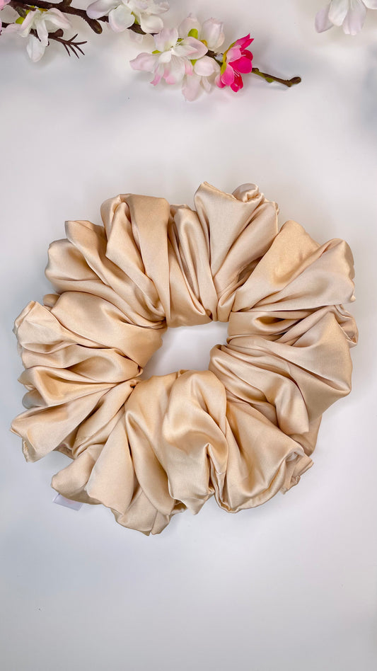 Chouchou cheveux grand taille  beige