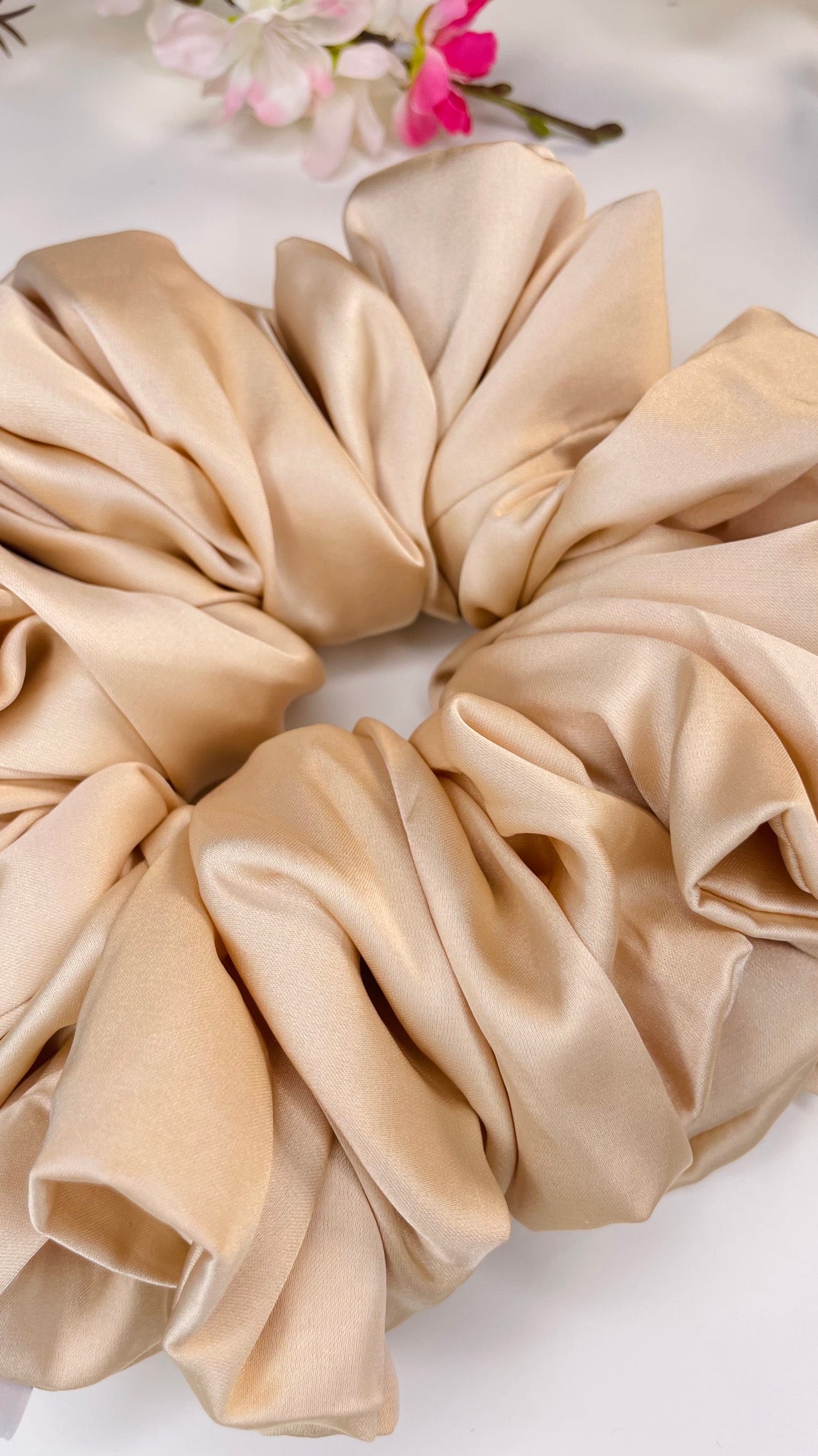 Chouchou cheveux grand taille  beige