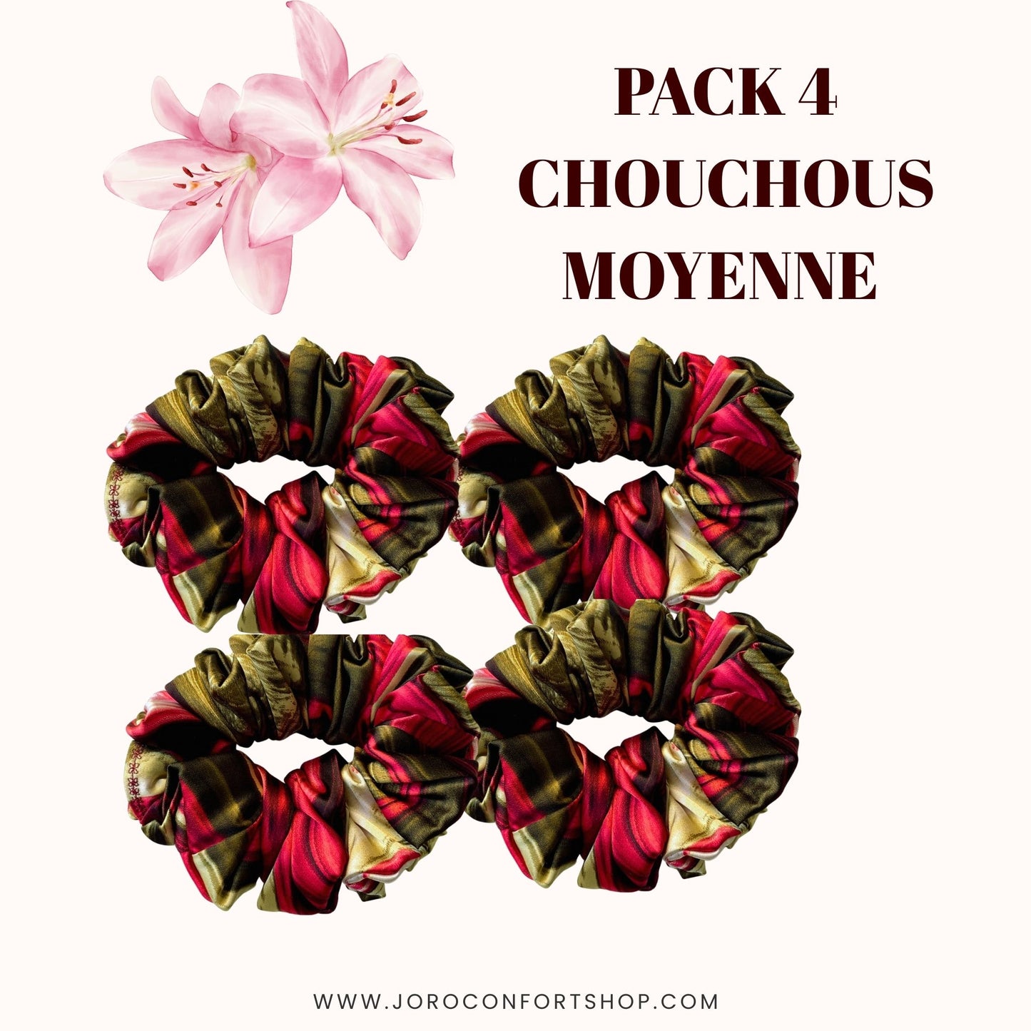 PACK CHOUCHOU TAILLE MOYENNE- RAYURE VERT