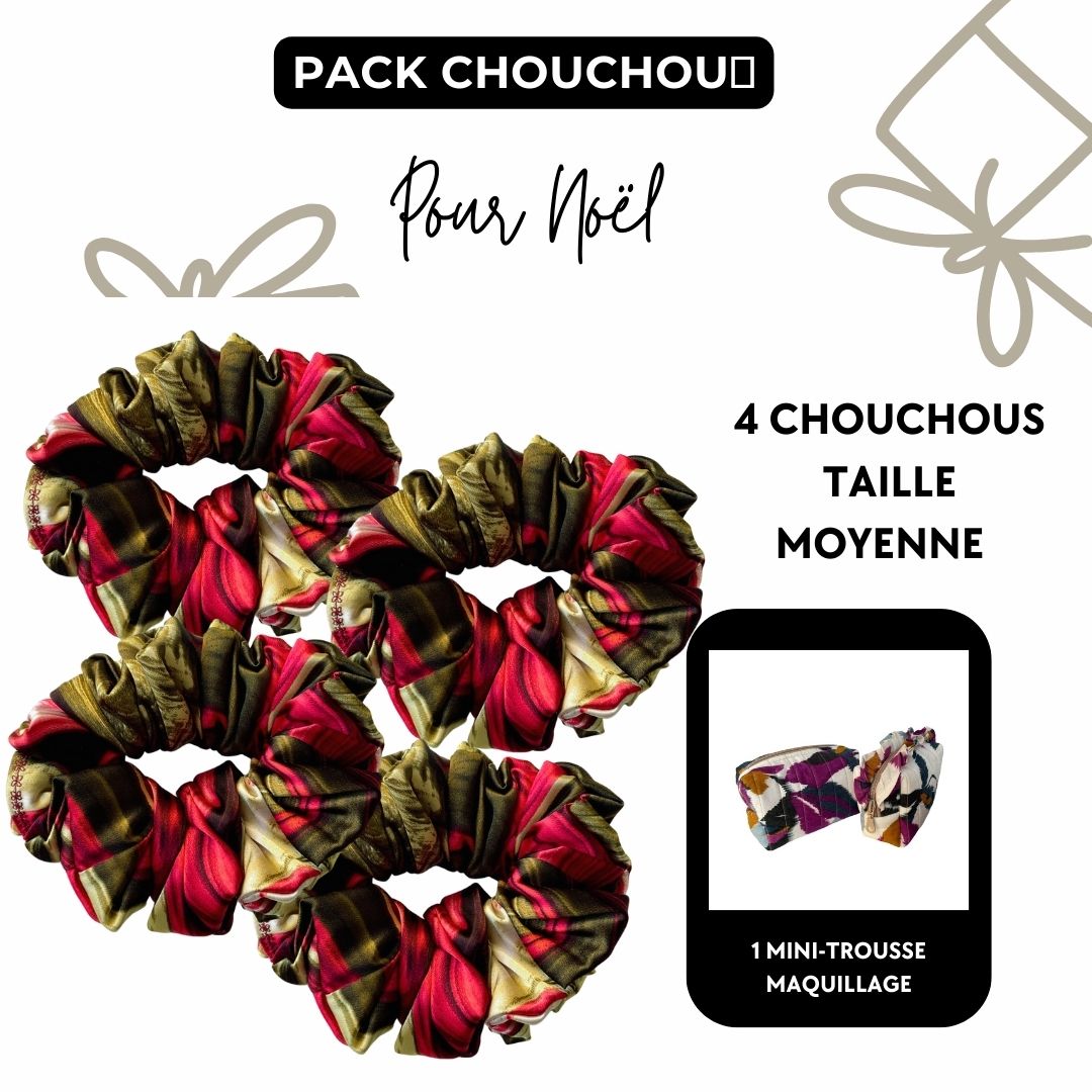 PACK CHOUCHOU TAILLE MOYENNE- RAYURE VERT