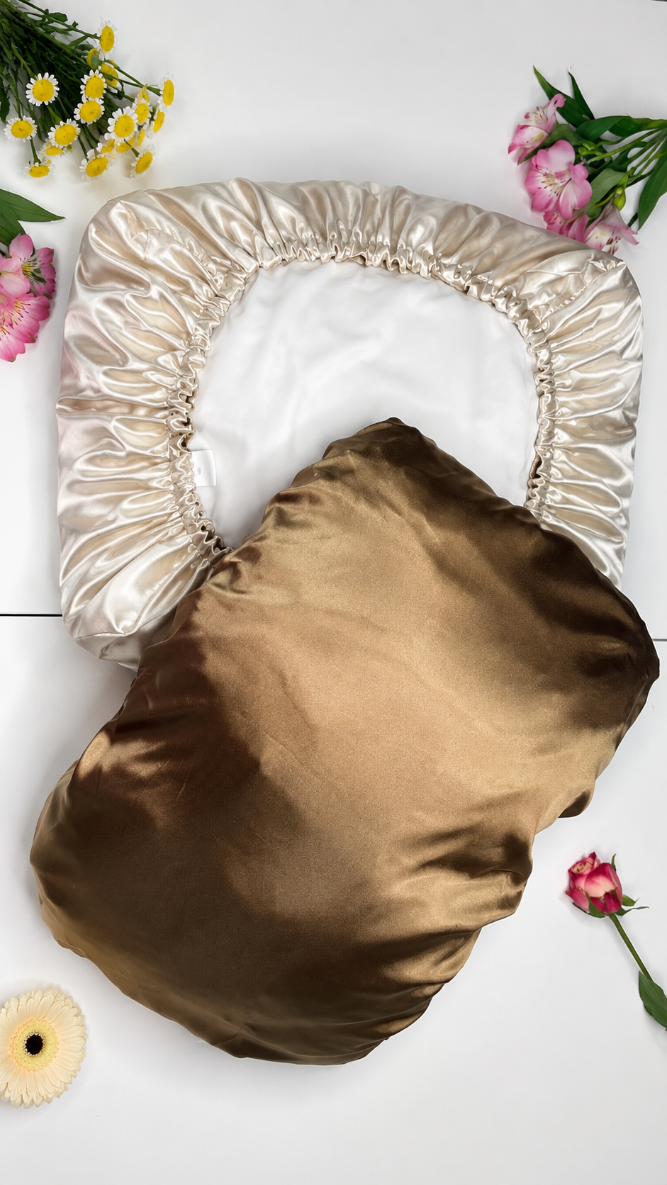 Taie d'Oreiller Réversible 2 en 1 – Écru / Beige Foncé