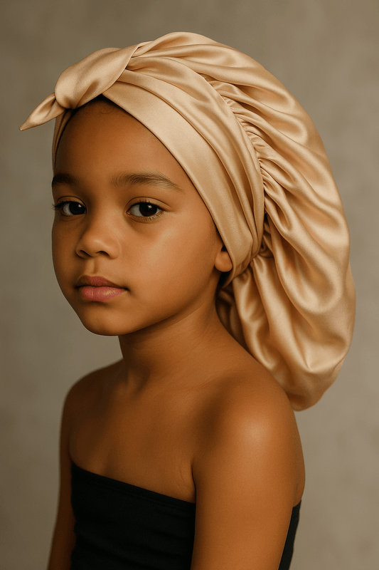 Bonnet enfant réversible en satin de soie - Joro Confort