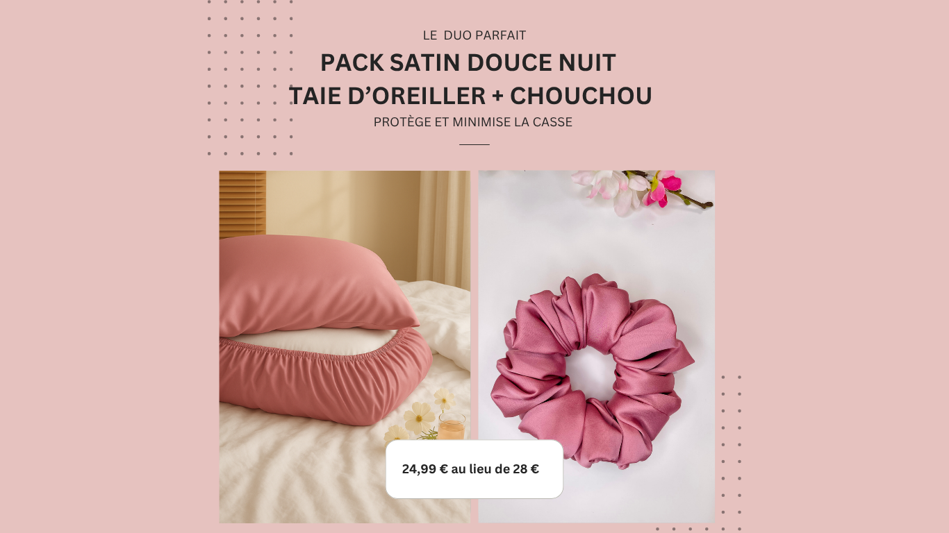 Pack Or rosé douce nuit (Taie d’oreiller + Chouchou)